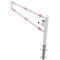 Swiveling gates | for casting in concrete, hot-dip galvanized and white coated with red reflecting stripes | total width: 1500 mm | with triangular lock